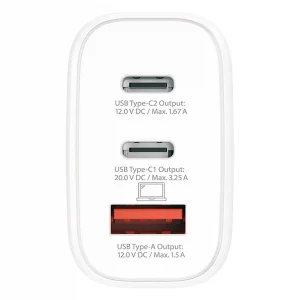 adapter sa 2 type-c i usb ulazima 65w